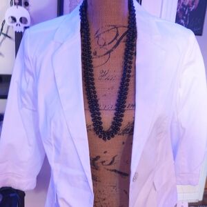 Dressbarn Elegant White Blazer 3/4 Sleeve